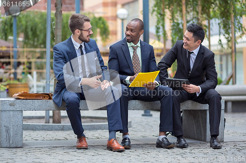 Image of Portrait of multi ethnic business team 