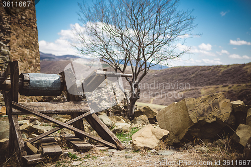 Image of Old wooden village well