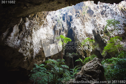 Image of Sunl light in the cave at Thailand