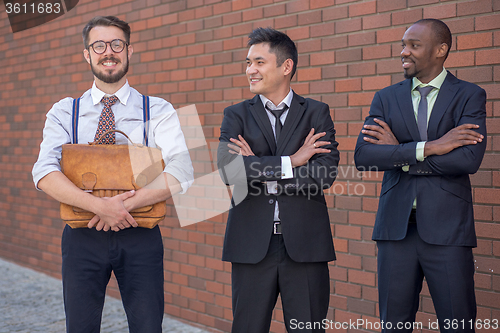 Image of Portrait of multi ethnic business team 