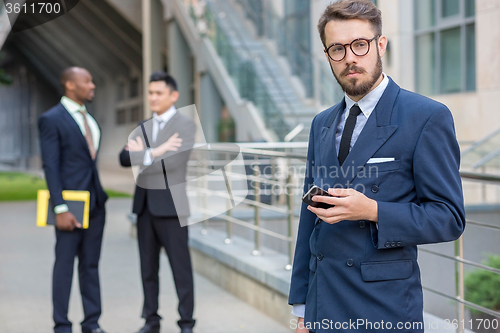 Image of Portrait of multi ethnic business team 
