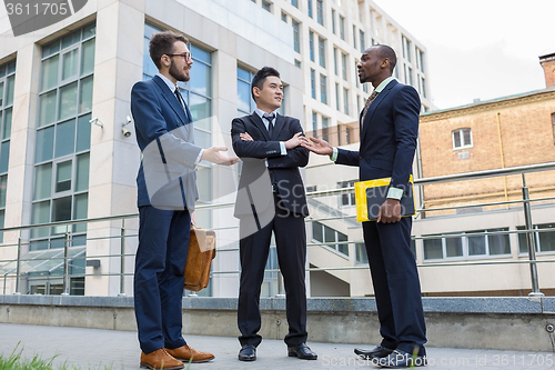 Image of Portrait of multi ethnic business team 