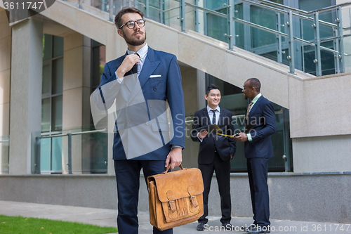 Image of Portrait of multi ethnic business team 