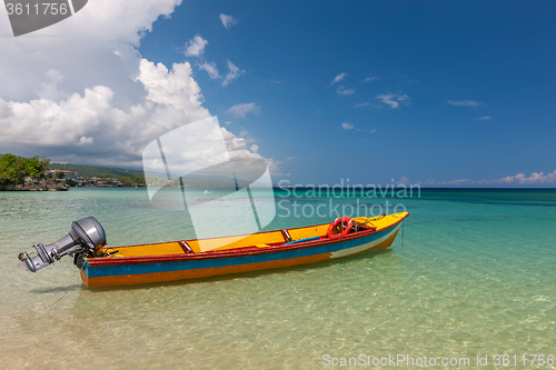 Image of Fish boat on the paradise beach