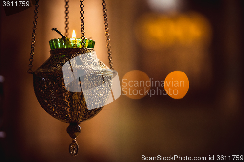 Image of icon lamp in church