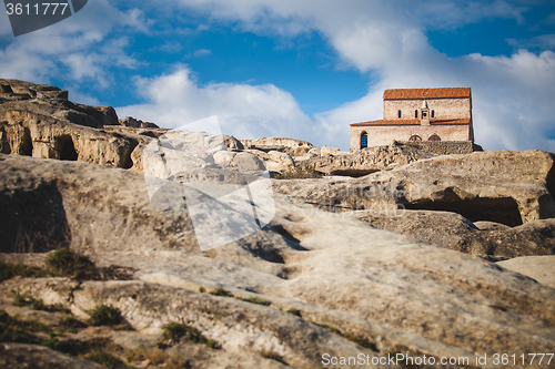 Image of Ancient Orthodox Church in antique cave city Uplistsikhe, Georgia