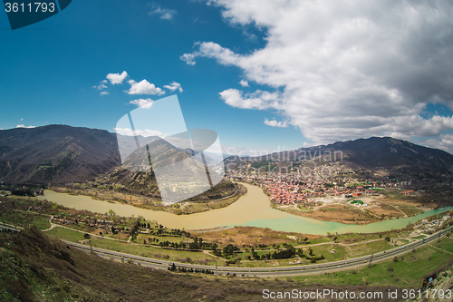 Image of Panoramic view of Mtskheta. Georgia.