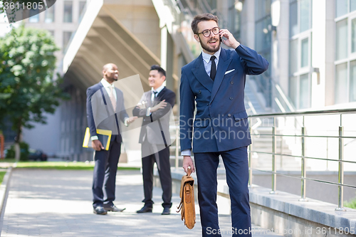 Image of Portrait of multi ethnic business team 