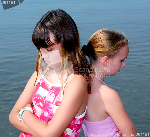 Image of Two girls pouting