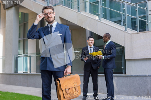 Image of Portrait of multi ethnic business team 