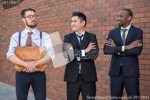 Image of Portrait of multi ethnic business team 