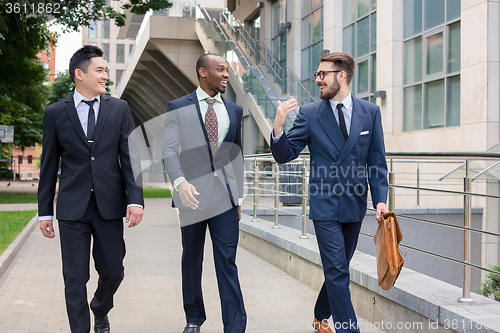 Image of Portrait of multi ethnic business team 