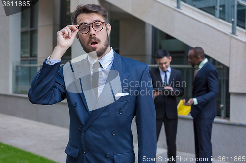 Image of Portrait of multi ethnic business team 