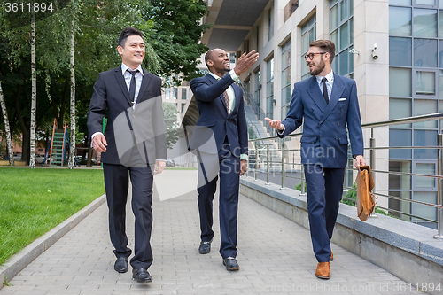 Image of Portrait of multi ethnic business team 