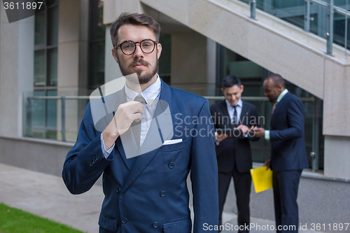 Image of Portrait of multi ethnic business team 