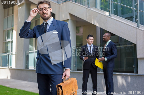 Image of Portrait of multi ethnic business team 