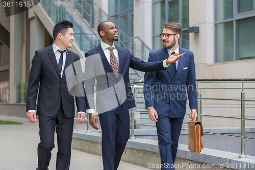 Image of Portrait of multi ethnic business team 