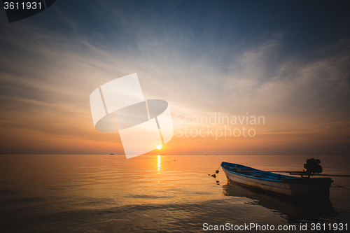 Image of Sunset over the tropical beach. 