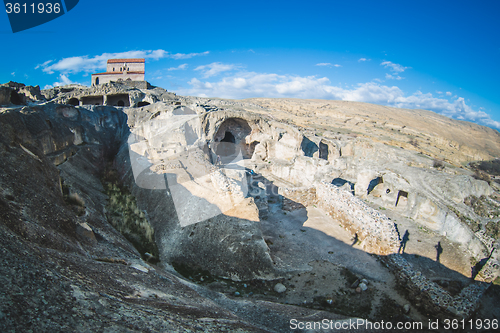 Image of Ancient Orthodox Church in antique cave city Uplistsikhe, Georgia