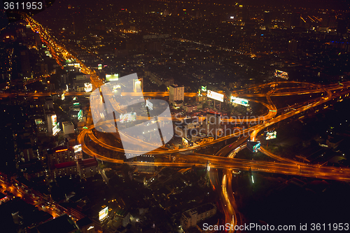 Image of Industrial road at night in Bangkok, Thailand