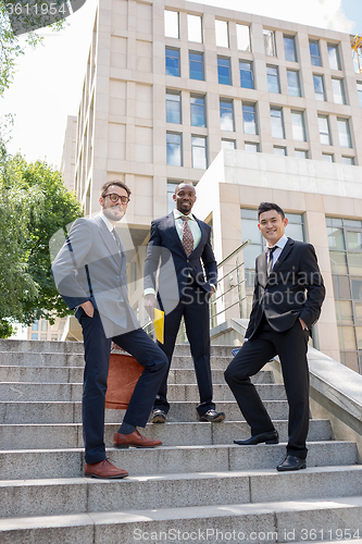 Image of Portrait of multi ethnic business team 