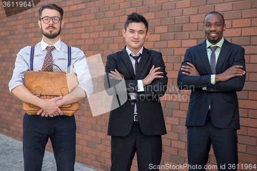 Image of Portrait of multi ethnic business team 