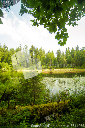 Image of Beautiful lake in  mountains