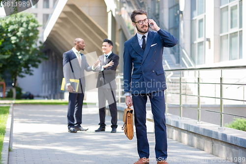 Image of Portrait of multi ethnic business team 