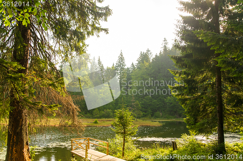 Image of Beautiful lake in  mountains