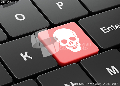 Image of Healthcare concept: Scull on computer keyboard background