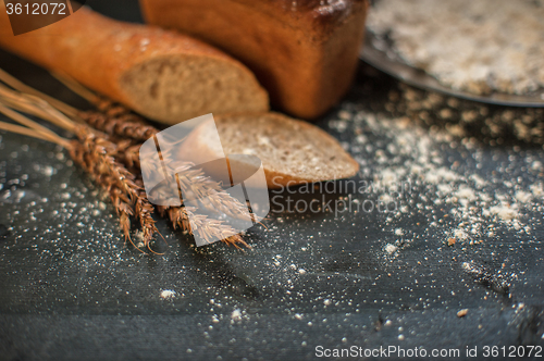 Image of Bread composition with wheats