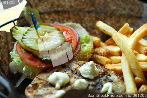 Image of Hamburger and fries