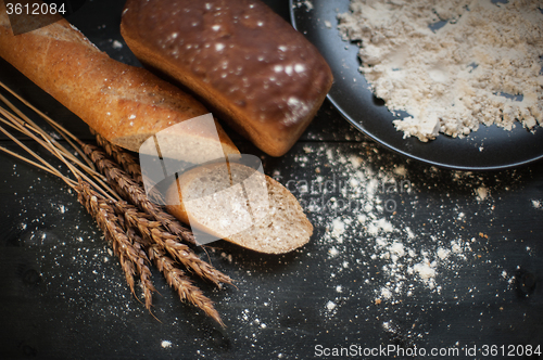 Image of Bread composition with wheats