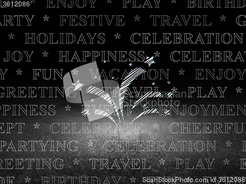 Image of Holiday concept: Fireworks in grunge dark room
