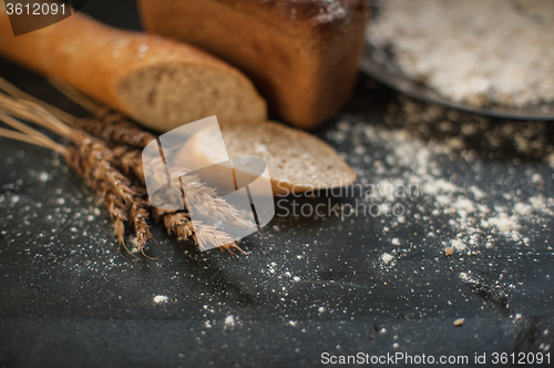 Image of Bread composition with wheats