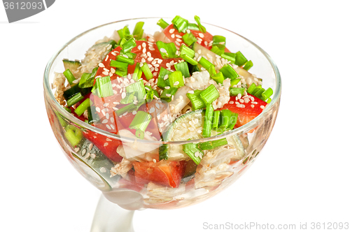 Image of vegetable salad on white