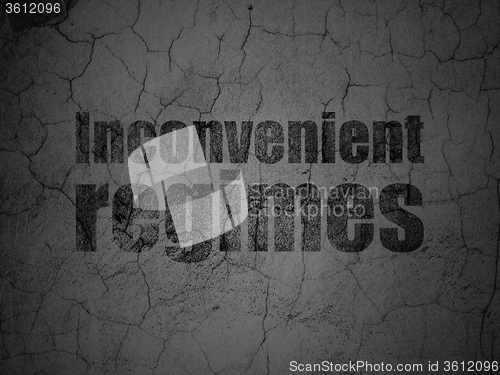 Image of Political concept: Inconvenient Regimes on grunge wall background