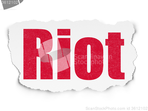 Image of Politics concept: Riot on Torn Paper background