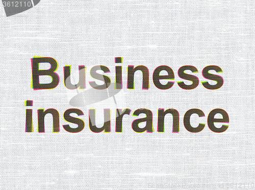 Image of Insurance concept: Business Insurance on fabric texture background