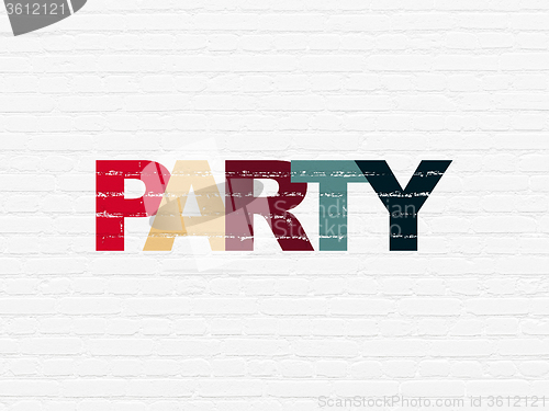 Image of Entertainment, concept: Party on wall background