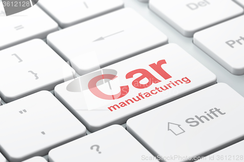 Image of Industry concept: Car Manufacturing on computer keyboard background