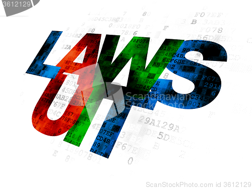 Image of Law concept: Lawsuit on Digital background