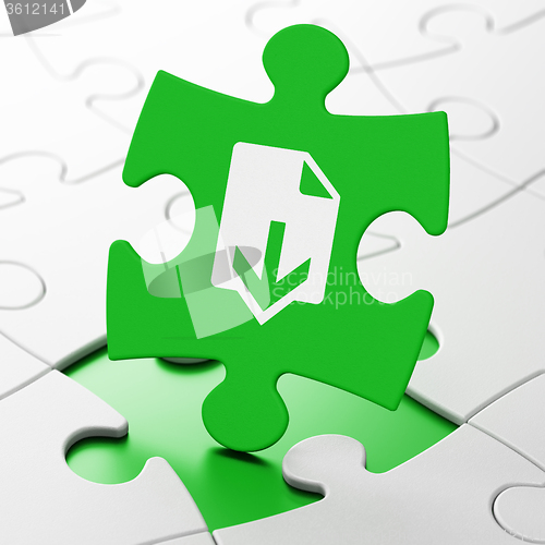 Image of Web design concept: Download on puzzle background