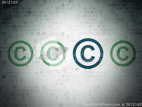 Image of Law concept: copyright icon on Digital Paper background