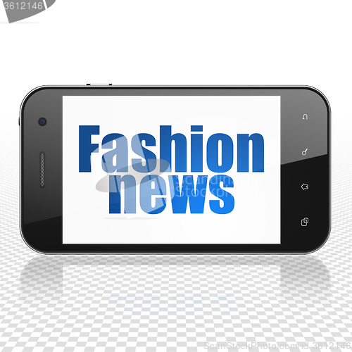 Image of News concept: Smartphone with Fashion News on display