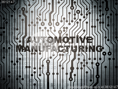 Image of Manufacuring concept: circuit board with Automotive Manufacturing