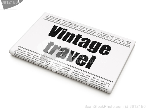 Image of Travel concept: newspaper headline Vintage Travel
