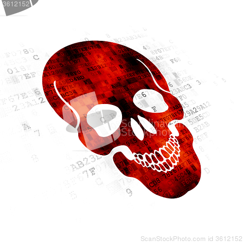 Image of Healthcare concept: Scull on Digital background