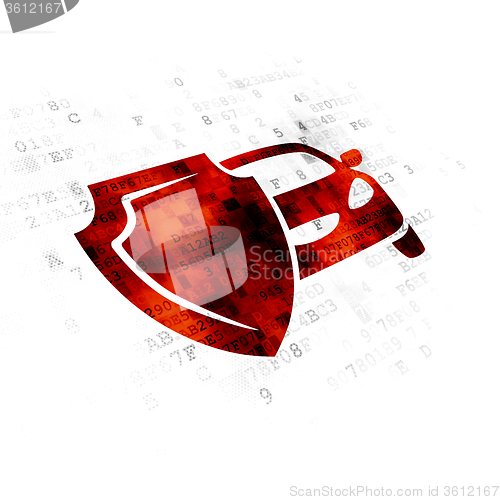 Image of Insurance concept: Car And Shield on Digital background