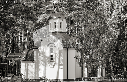 Image of A small Orthodox Church on the edge of the forest.